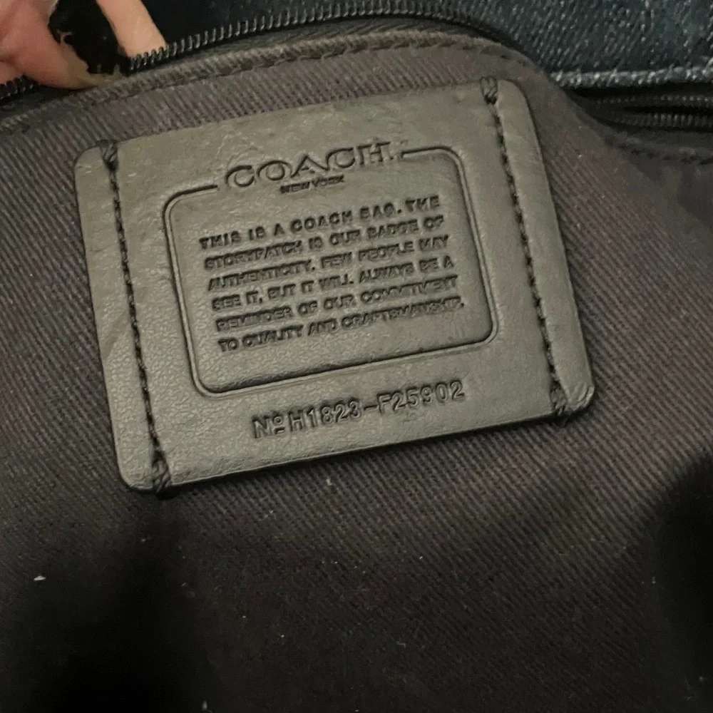 Coach Denim Blue Tote with Logo - Picture 3 of 6